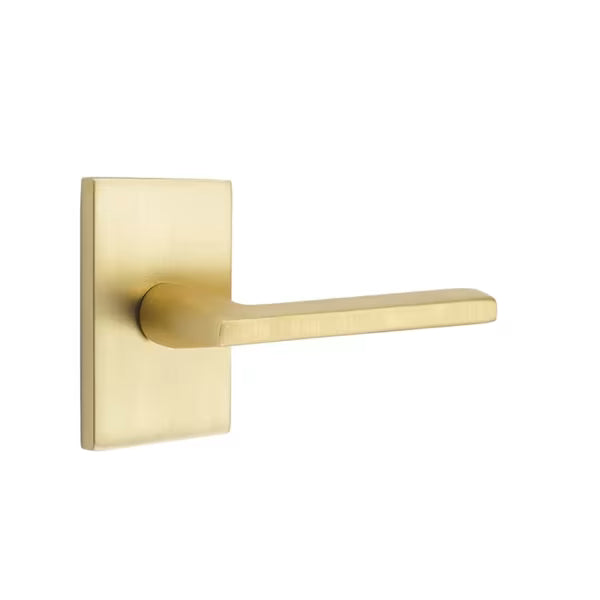 Emtek Helios Interior Mortise Lever with Modern Rectangular Rosette