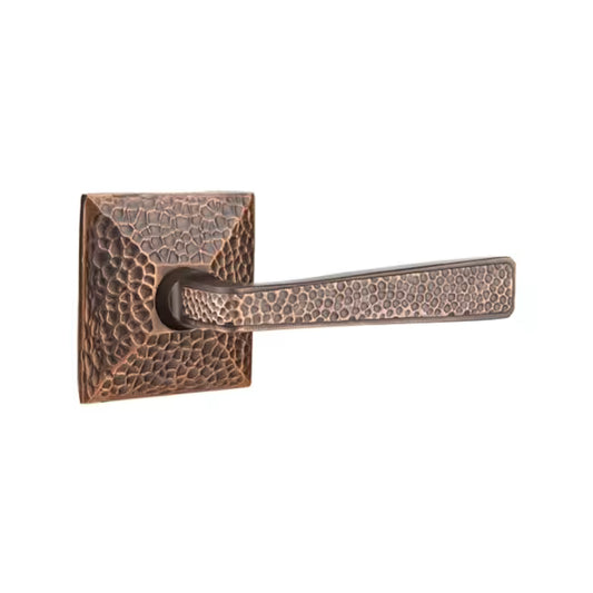 Emtek Hammered Door Lever with Hammered Rosette