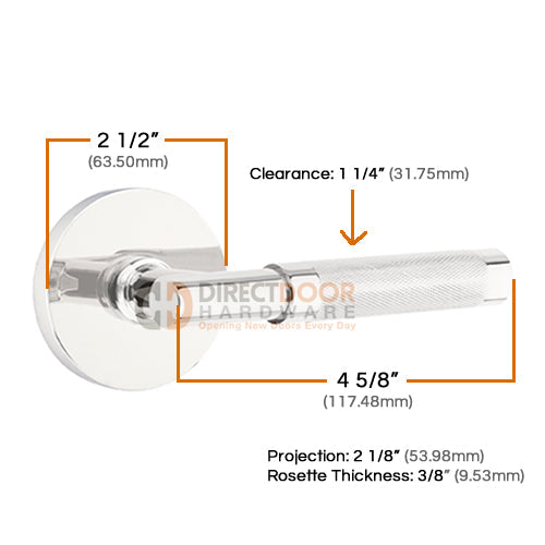 Emtek L-Square White Marble Door Lever with Disk Rosette