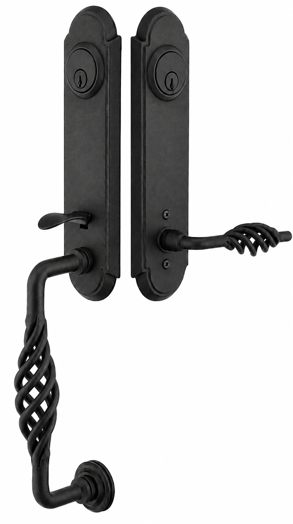 Emtek Wrought Steel Lafayette Monolithic Handleset