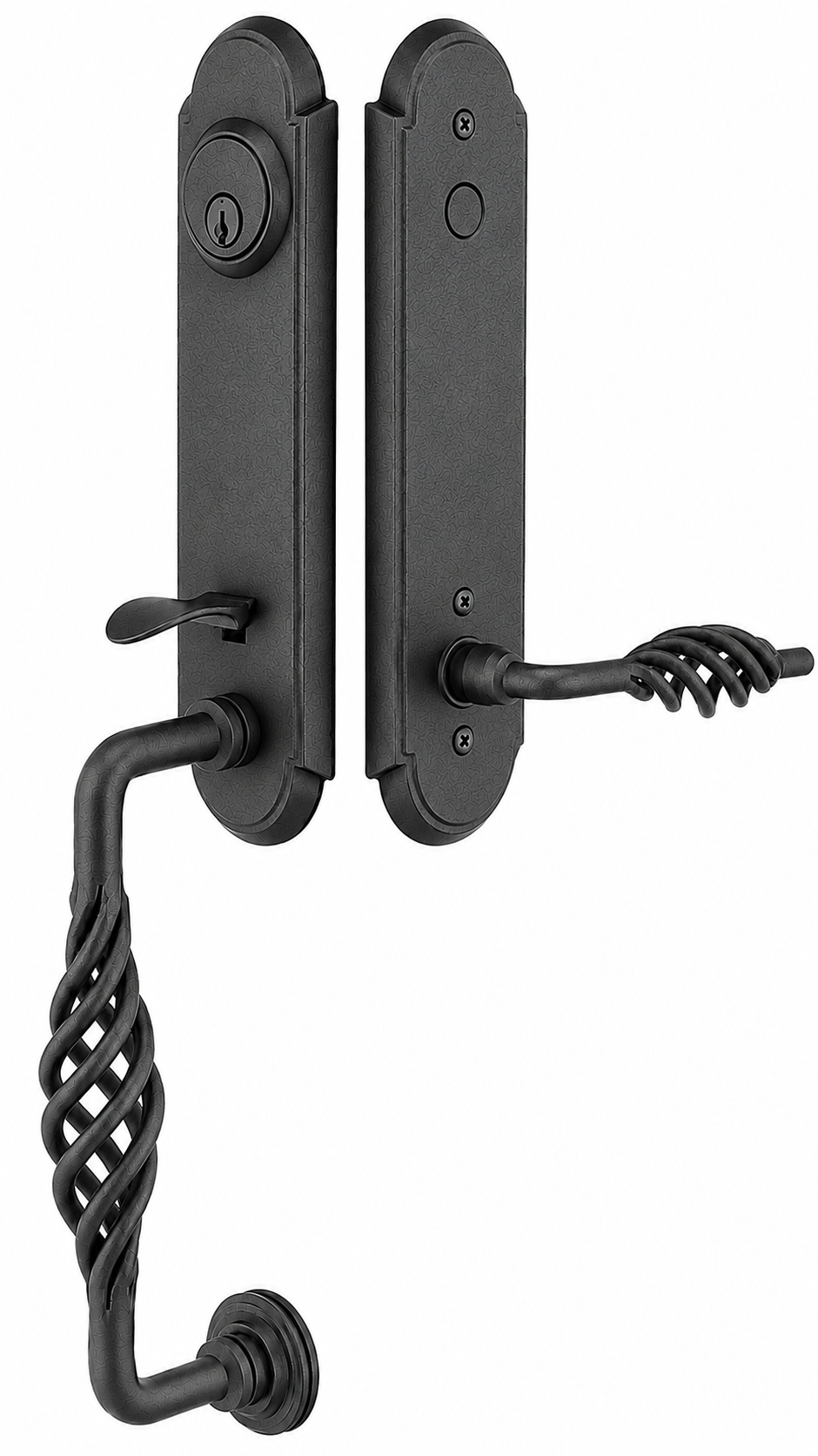 Emtek Wrought Steel Lafayette Monolithic Handleset
