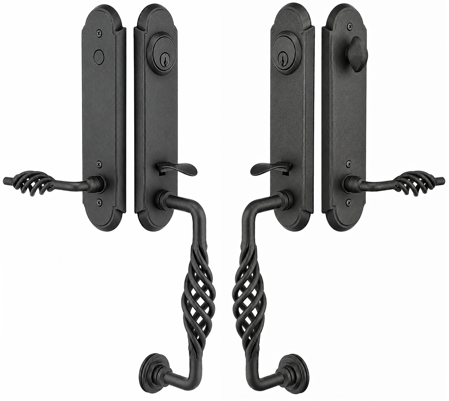 Emtek Wrought Steel Lafayette Monolithic Handleset