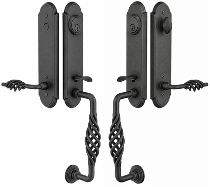 Emtek Wrought Steel Lafayette Monolithic Handleset