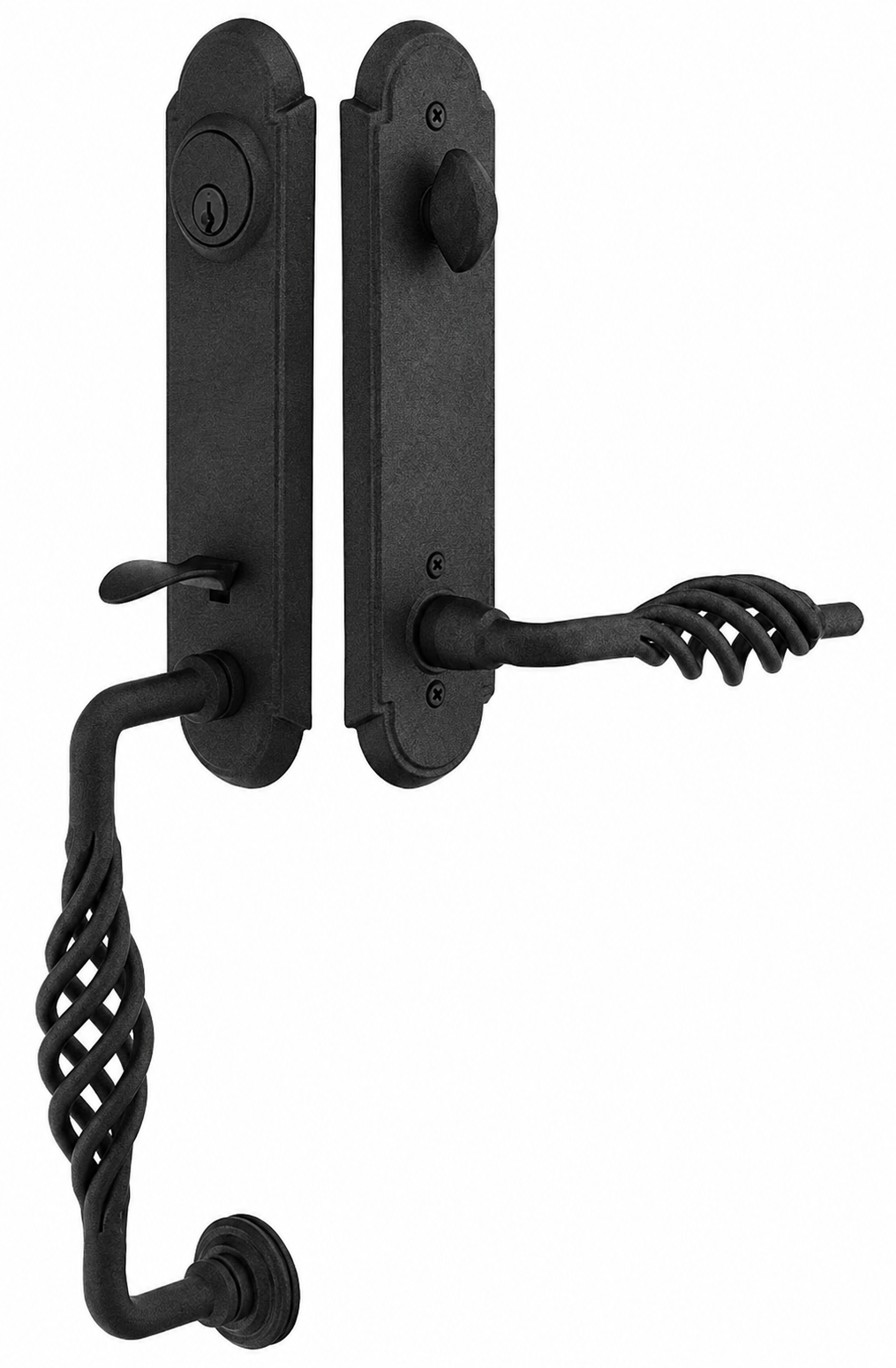 Emtek Wrought Steel Lafayette Monolithic Handleset