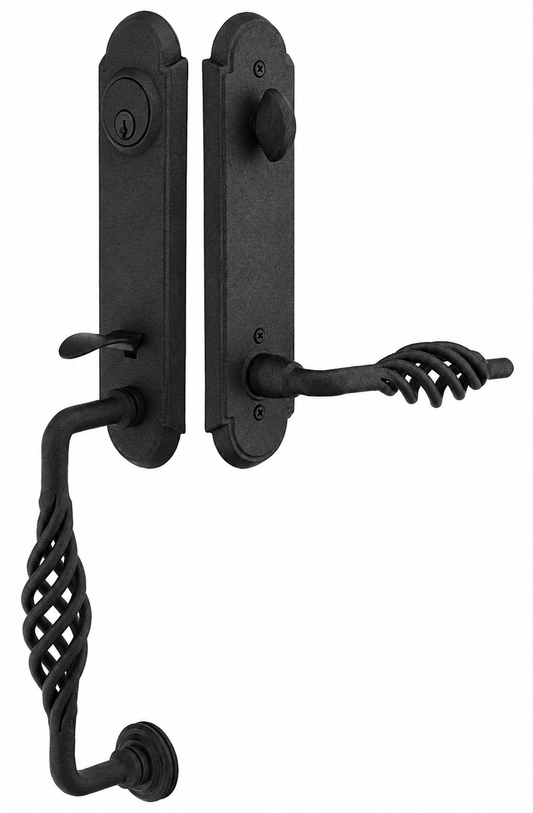 Emtek Wrought Steel Lafayette Monolithic Handleset