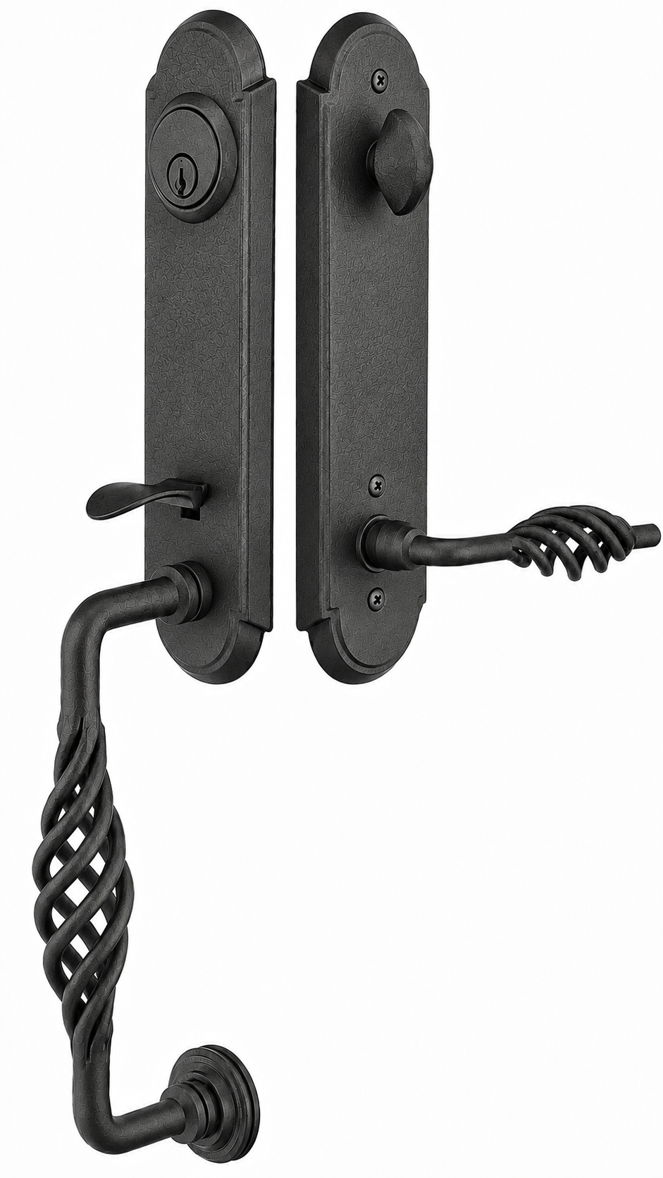 Emtek Wrought Steel Lafayette Monolithic Handleset