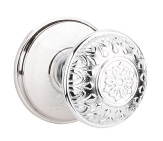 Emtek Lancaster Knob with Watford Rosette in Polished Chrome