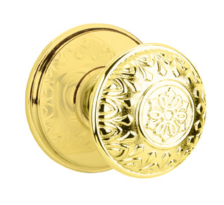 Emtek Lancaster Knob with Watford Rosette in Polished Brass