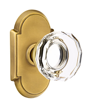 Emtek Lowell Crystal Knob with Style 8 Rosette - French Antique