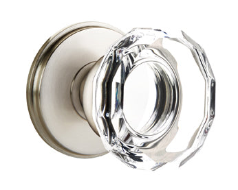 Emtek Lowell Crystal Knob with Watford Rosette