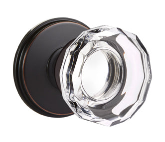 Emtek Lowell Crystal Knob with Watford Rosette Oil Rubbed Bronze