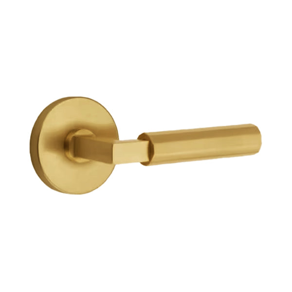 Emtek L-Square Faceted Door Lever with Watford Rosette