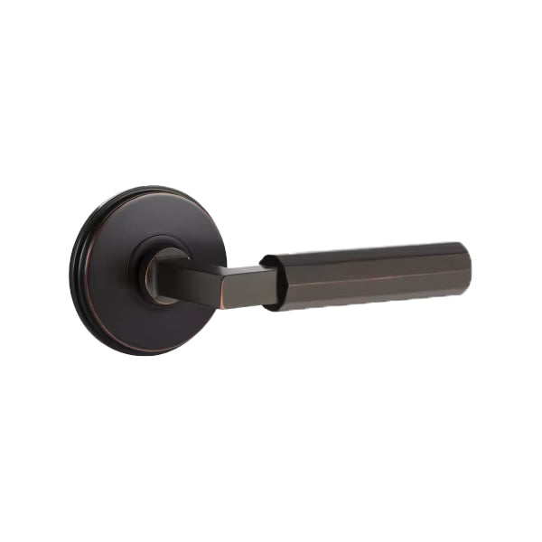 Emtek L-Square Faceted Door Lever with Watford Rosette