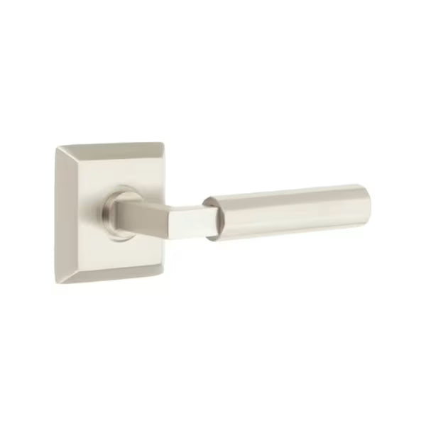 Emtek L-Square Faceted Door Lever with Quincy Rosette