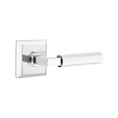 Emtek L-Square Faceted Door Lever with Quincy Rosette