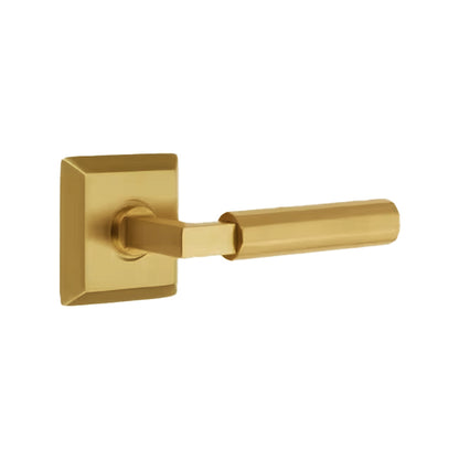 Emtek L-Square Faceted Door Lever with Quincy Rosette