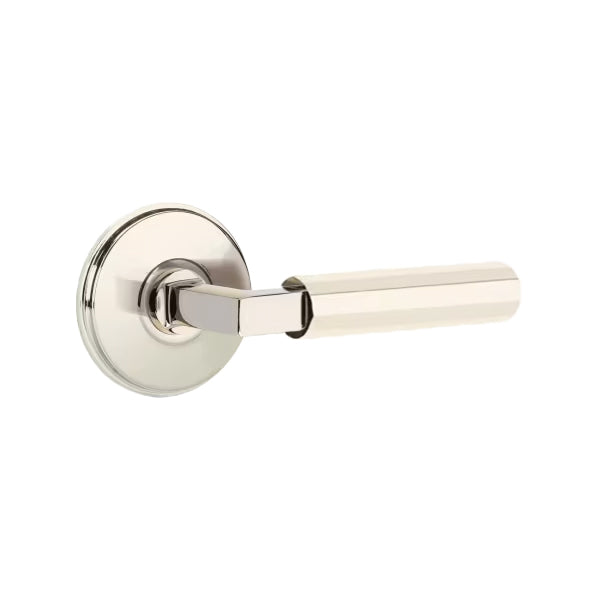 Emtek L-Square Faceted Door Lever with Watford Rosette