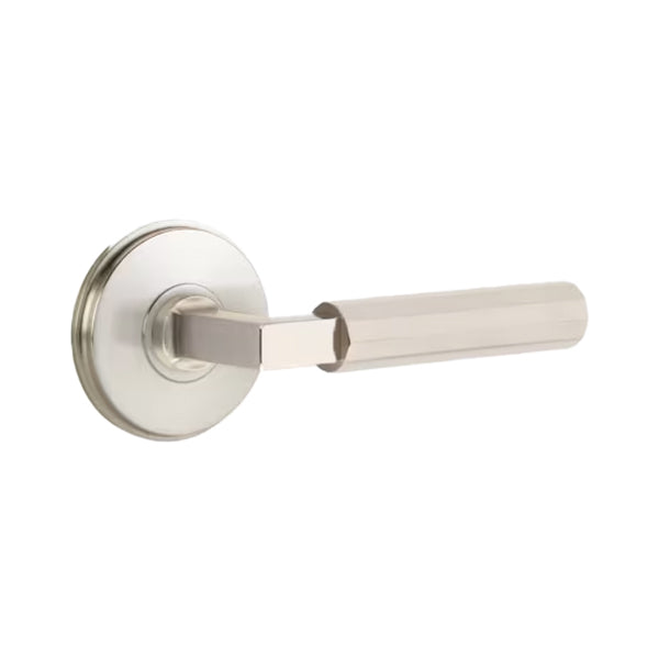 Emtek L-Square Faceted Door Lever with Watford Rosette