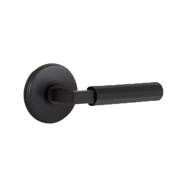 Emtek L-Square Faceted Door Lever with Watford Rosette