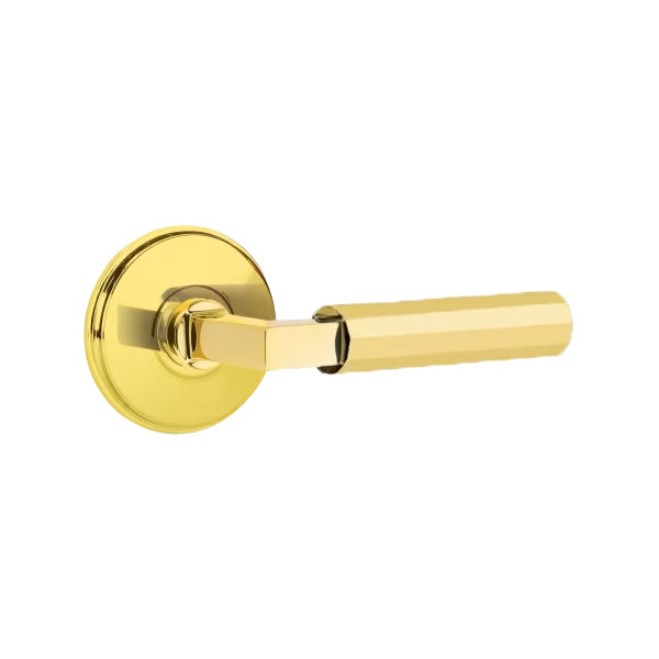 Emtek L-Square Faceted Door Lever with Watford Rosette