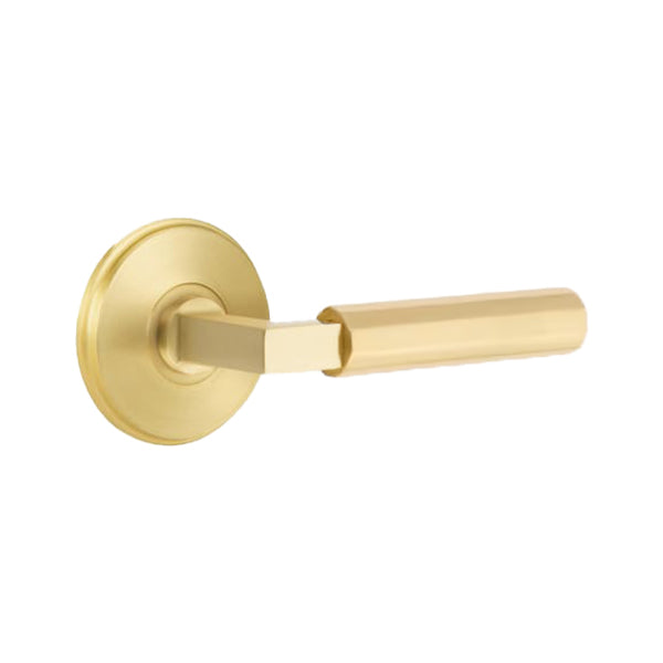 Emtek L-Square Faceted Door Lever with Watford Rosette