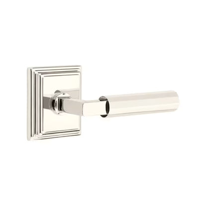 Emtek L-Square Faceted Door Lever with Wilshire Rosette