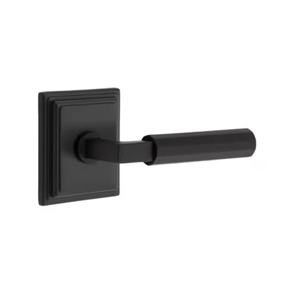 Emtek L-Square Faceted Door Lever with Wilshire Rosette