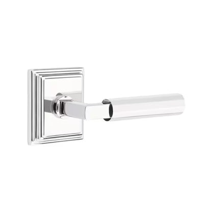 Emtek L-Square Faceted Door Lever with Wilshire Rosette