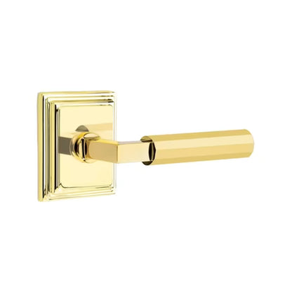 Emtek L-Square Faceted Door Lever with Wilshire Rosette