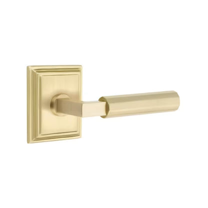 Emtek L-Square Faceted Door Lever with Wilshire Rosette
