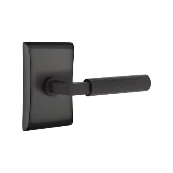Emtek L-Square Hammered Door Lever with Neos Rosette