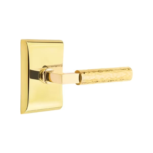 Emtek L-Square Hammered Door Lever with Neos Rosette