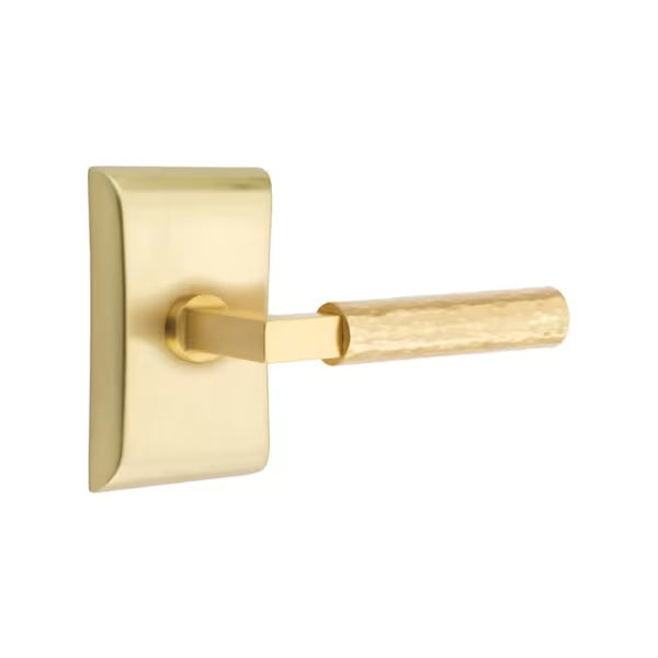 Emtek L-Square Hammered Door Lever with Neos Rosette