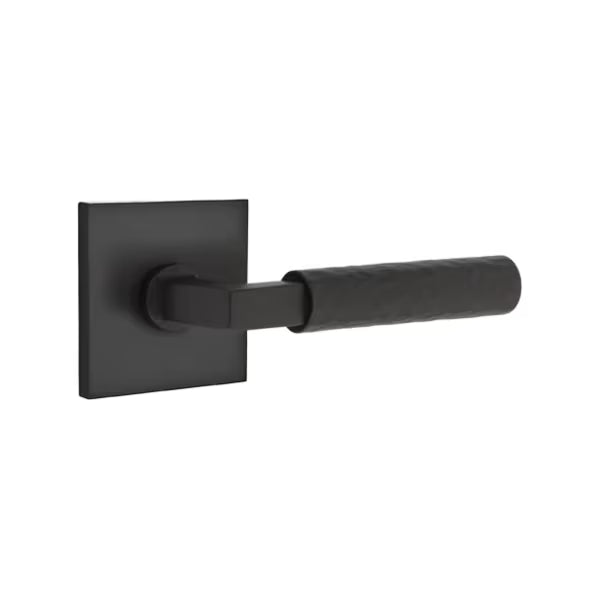 Emtek L-Square Hammered Door Lever with Square Rosette