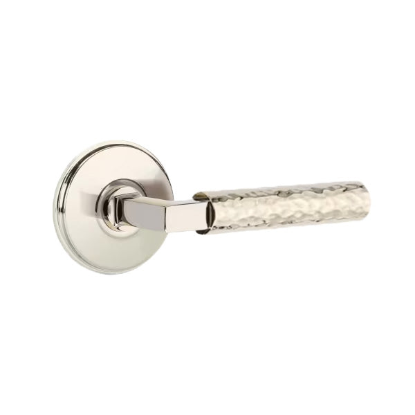 Emtek L-Square Hammered Lever Handle with Watford Rosette