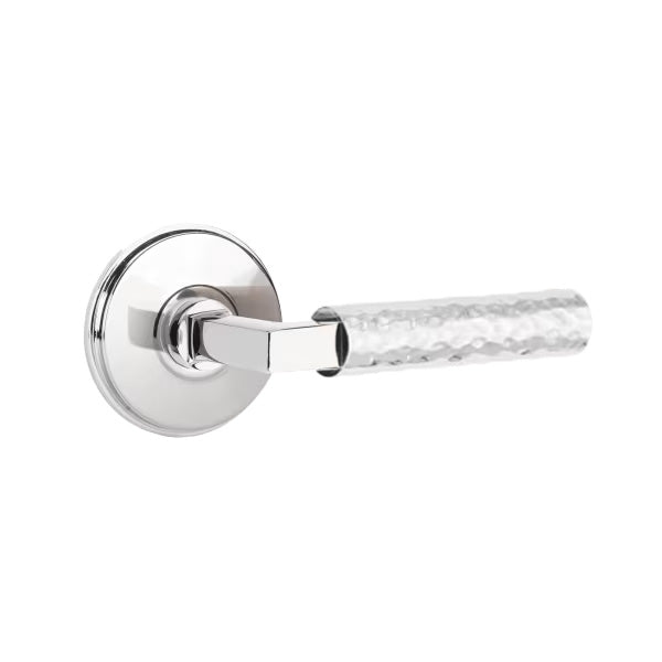 Emtek L-Square Hammered Lever Handle with Watford Rosette