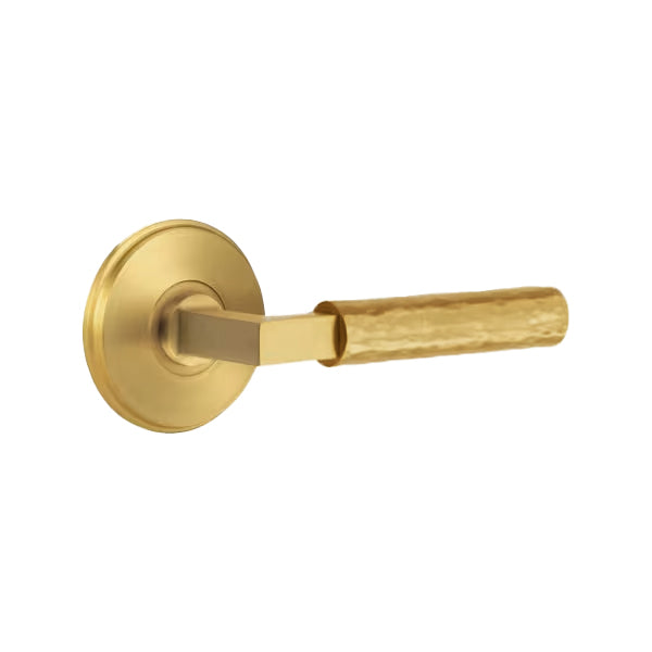 Emtek L-Square Hammered Lever Handle with Watford Rosette