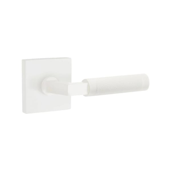 Emtek L-Square Knurled Door Lever with Square Rosette