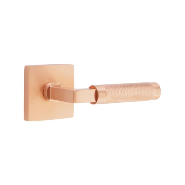 Emtek L-Square Knurled Door Lever with Square Rosette