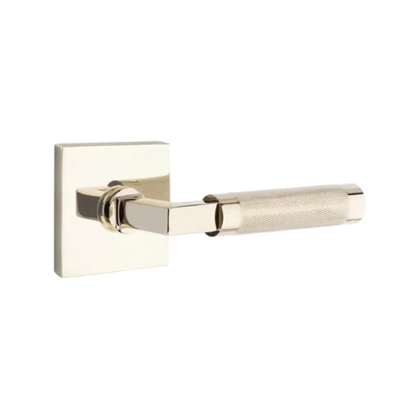Emtek L-Square Knurled Door Lever with Square Rosette