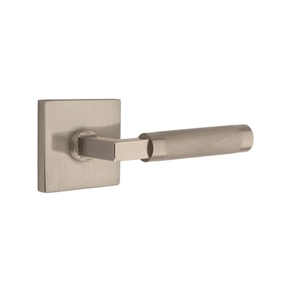 Emtek L-Square Knurled Door Lever with Square Rosette