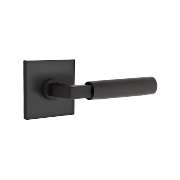 Emtek L-Square Knurled Door Lever with Square Rosette
