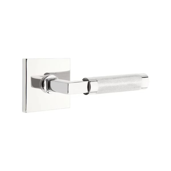 Emtek L-Square Knurled Door Lever with Square Rosette