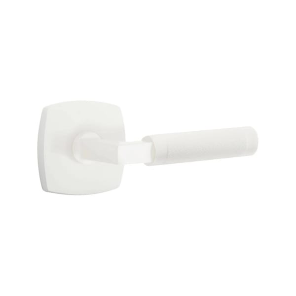 Emtek L-Square Knurled Door Lever with Urban Modern Rosette
