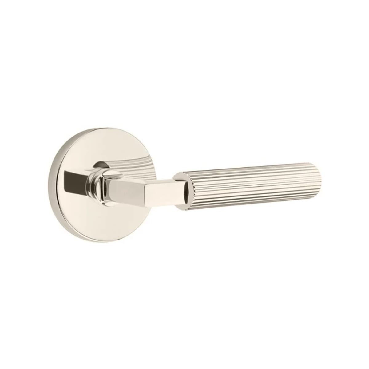 Emtek L-Square Straight Knurled Door Lever with Disk Rosette