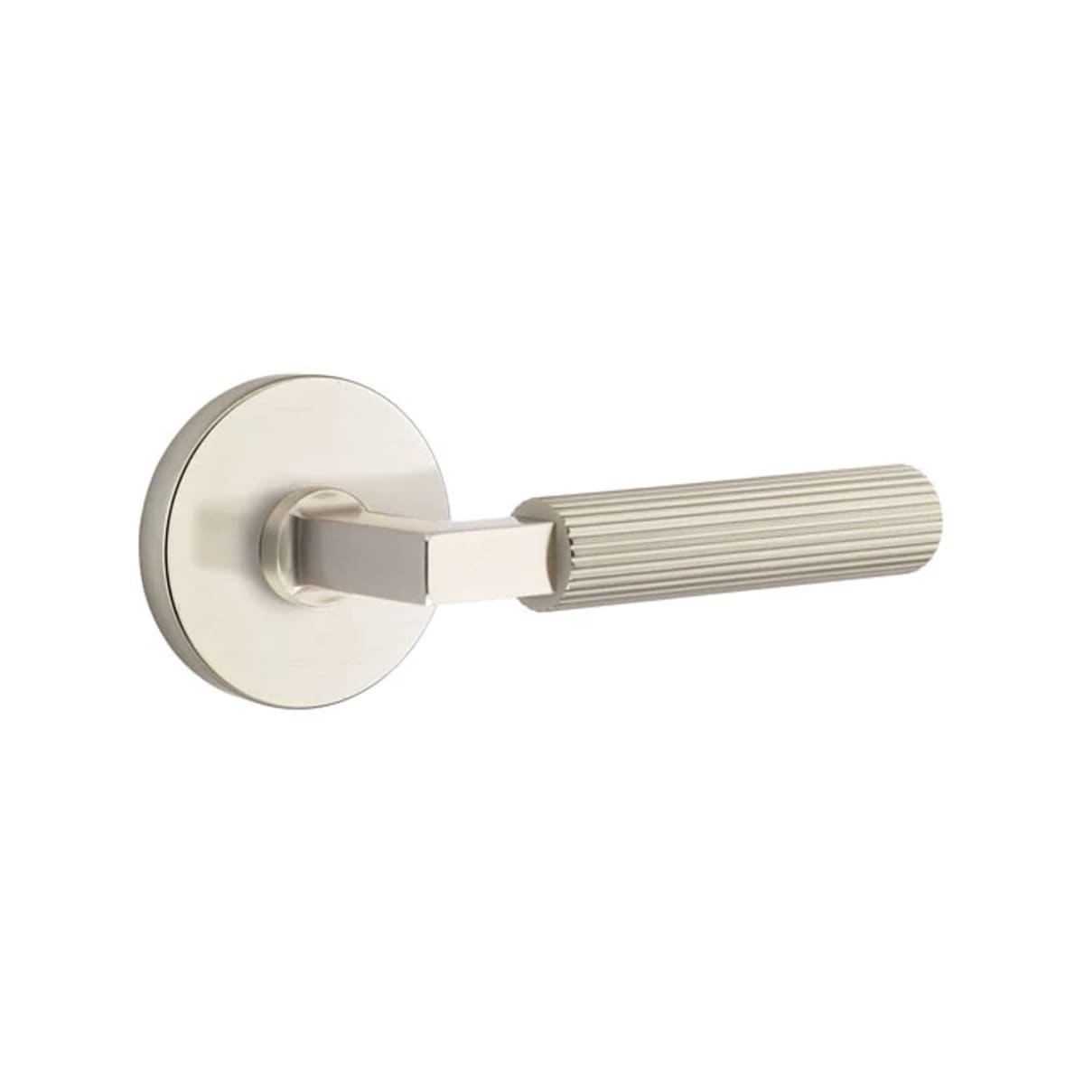 Emtek L-Square Straight Knurled Door Lever with Disk Rosette