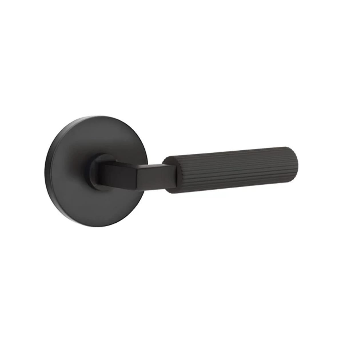 Emtek L-Square Straight Knurled Door Lever with Disk Rosette