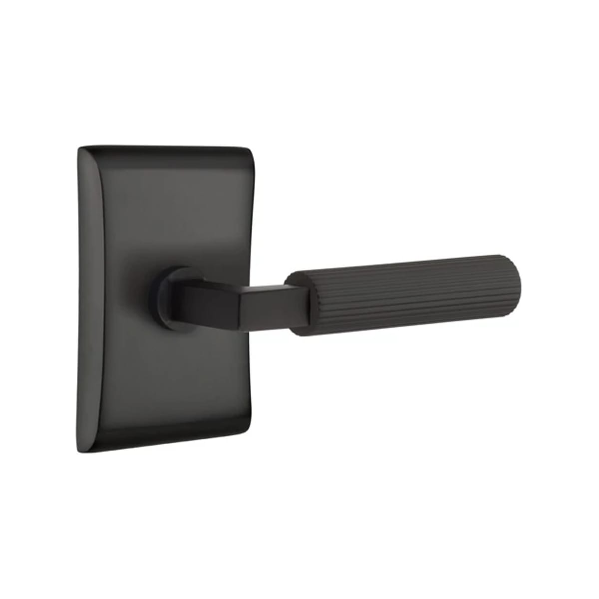 Emtek L-Square Straight Knurled Door Lever with Neos Rosette