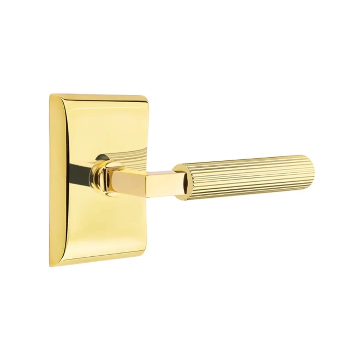 Emtek L-Square Straight Knurled Door Lever with Neos Rosette