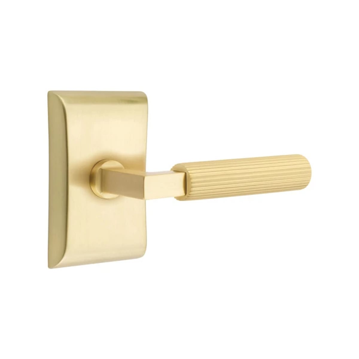 Emtek L-Square Straight Knurled Door Lever with Neos Rosette